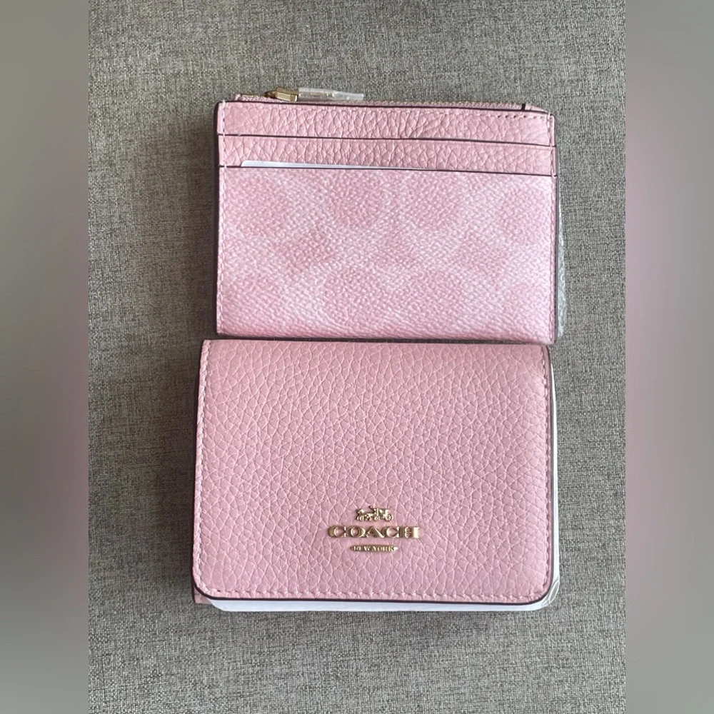 ‼️LIMITED‼️NWT！1PC COACH POWDER PINK SIGNATURE PURSES/WALLET fast shipping